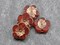 *2* 22mm Bronze Washed Red Orange Table Cut Hawaiian Flower Beads